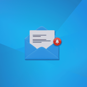 Email illustration with a notification icon