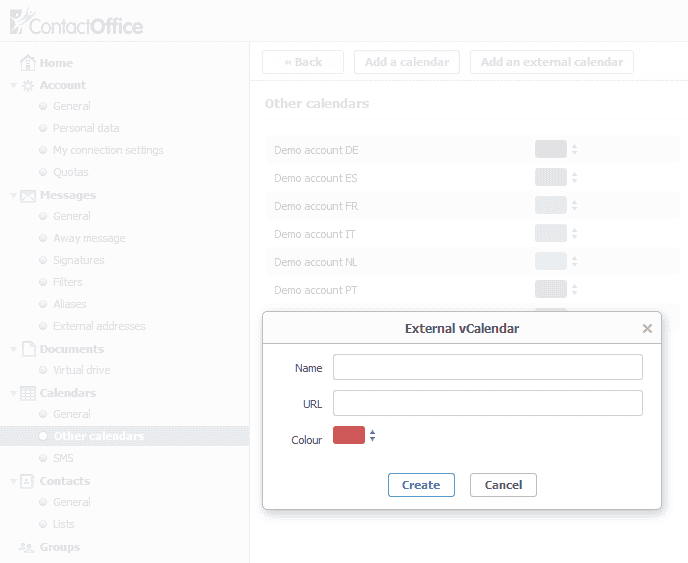 Mailfence Kalender