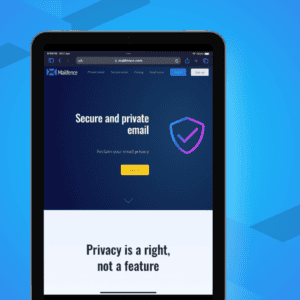Ipad screenshot of Mailfence Secure and Private Email service