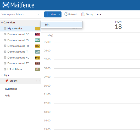 Calenders | Mailfence - Secure and private email service