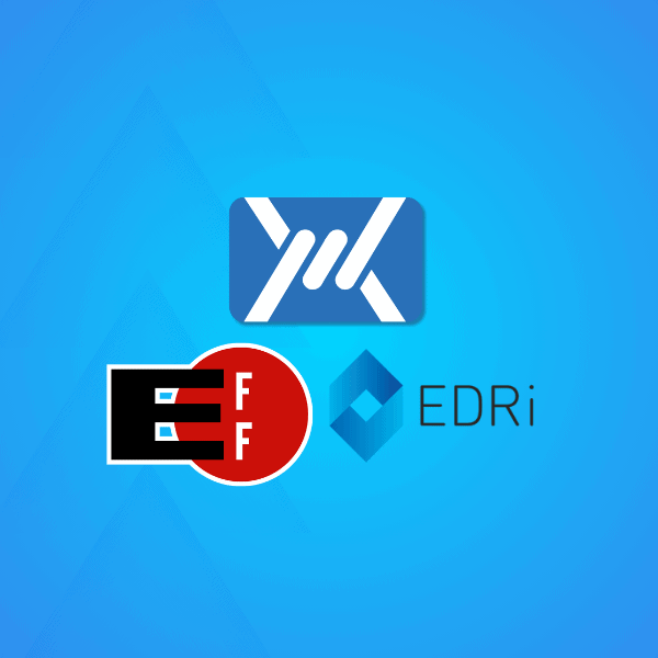 Mailfence logo along with EFF and EDRI logo icon