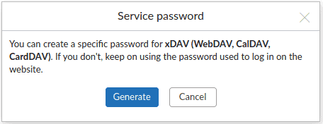 Create specific password in your account