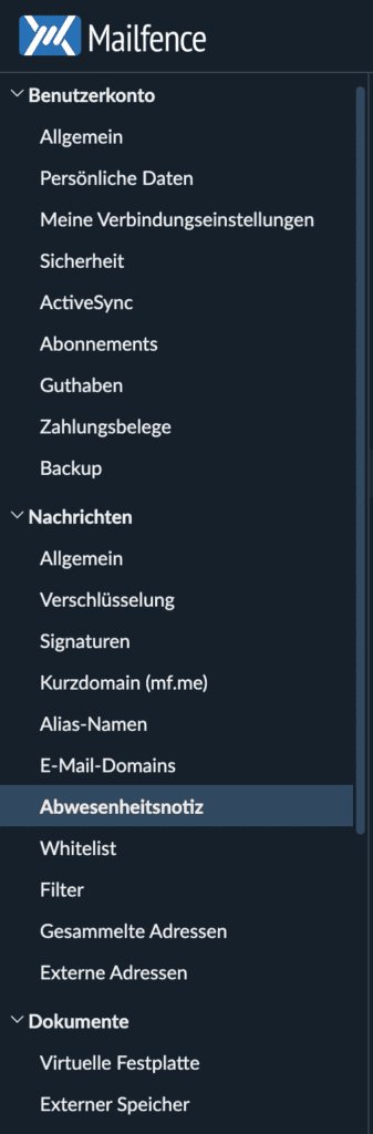 Wie Sie in Mailfence eine Abwesenheitsnotiz einrichten – Schritt 2