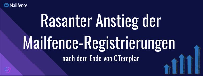 Rasanter Anstieg der Mailfence-Registrierungen Rasanter Anstieg der Mailfence-Registrierungen