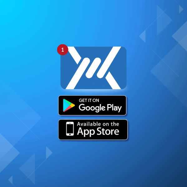 Mailfence logo along with google play logo and iOs App store logo
