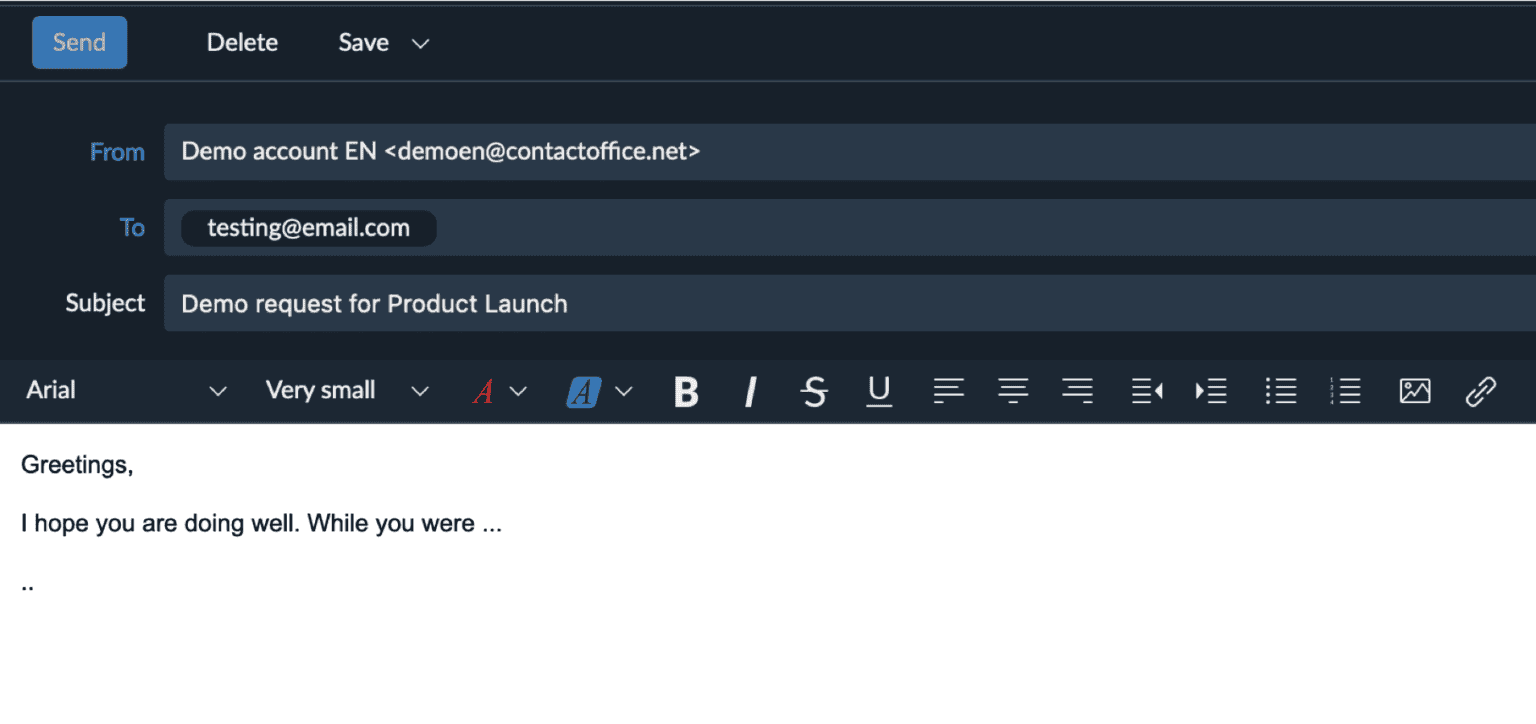 greetings mail format to client