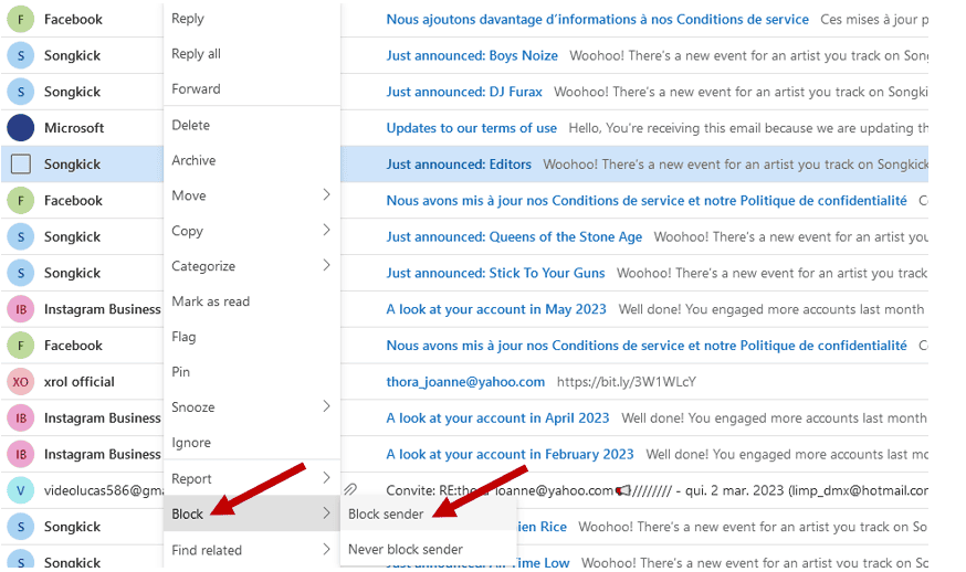 In Outlook Mails blockieren: Absender*in blockieren