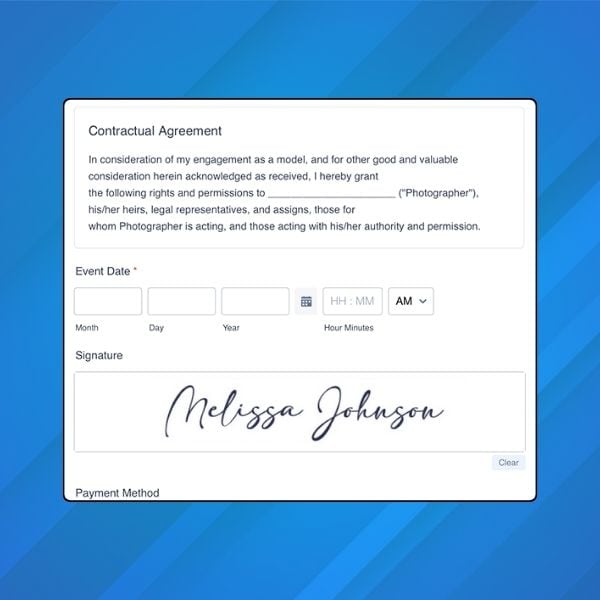 Example of a simple electronic signature