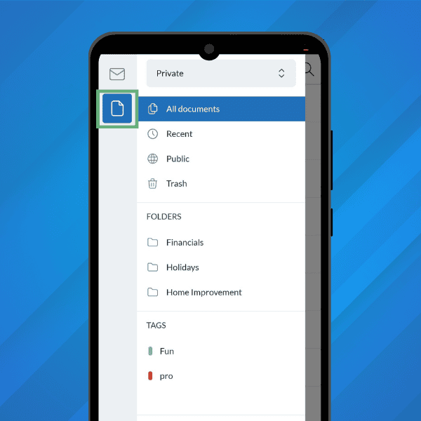 Accessing your documents in the mobile app