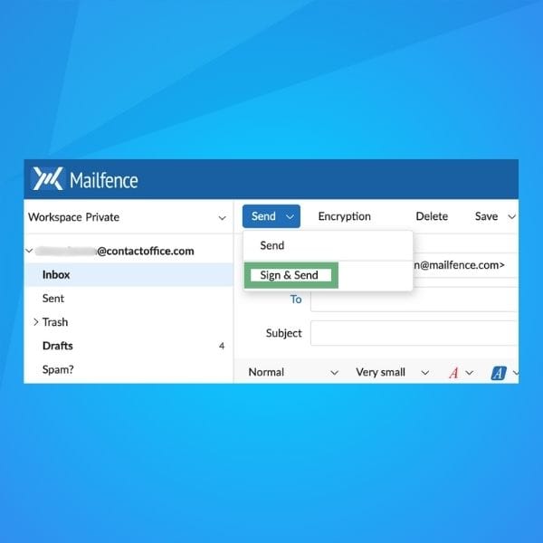 Digitally signing an email with Mailfence
