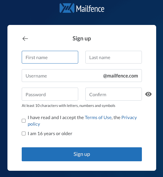 mailfence-signup-page-without-phone-number