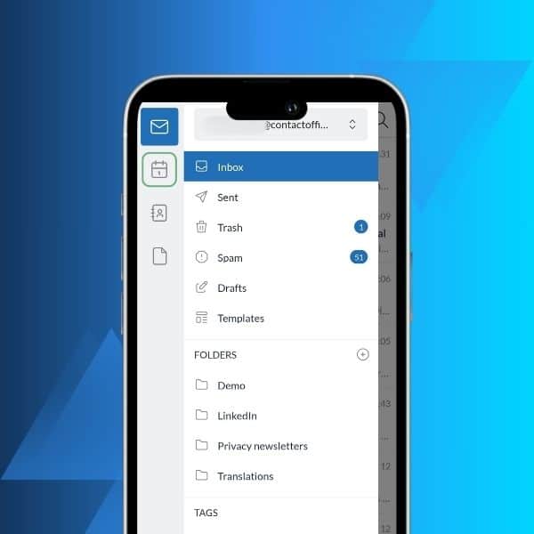 Accessing the Mailfence Calendar app