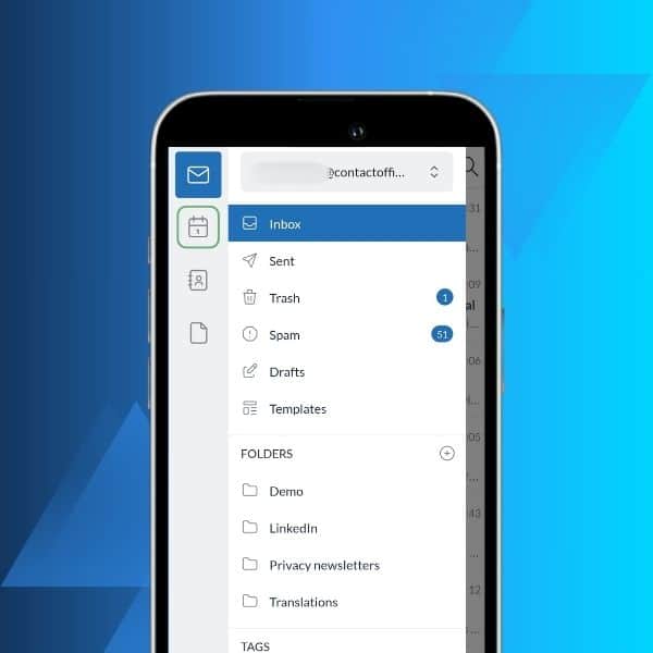 Accessing the Mailfence Calendar app
