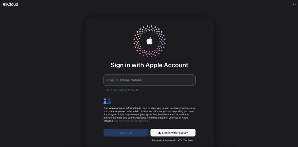 iCloud Mail interface for Apple users