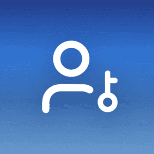 Illustration of user key icon on a blue gradient background