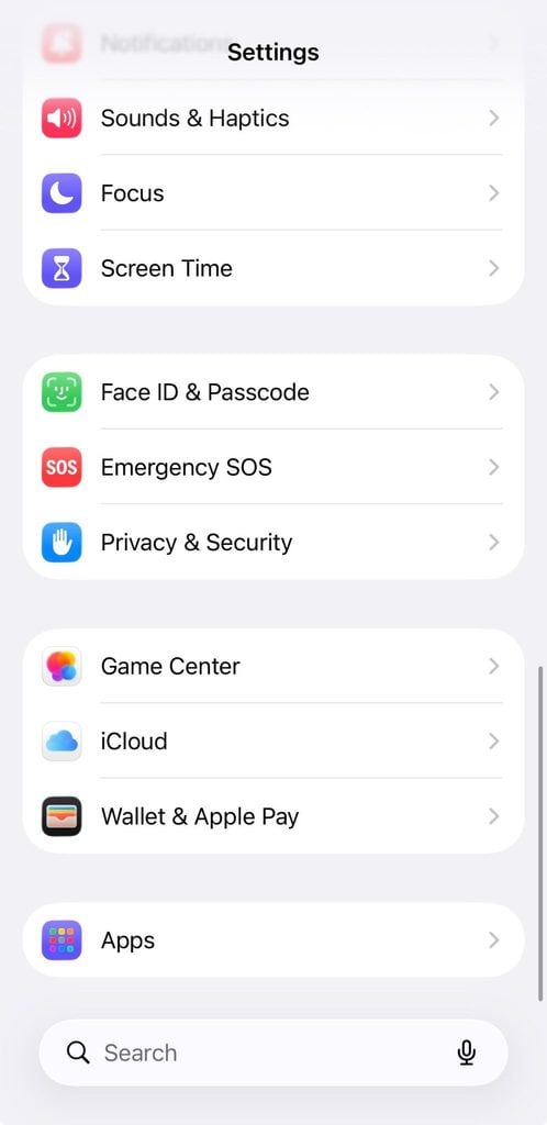 Checking for removed accounts from the iPhone's settings
