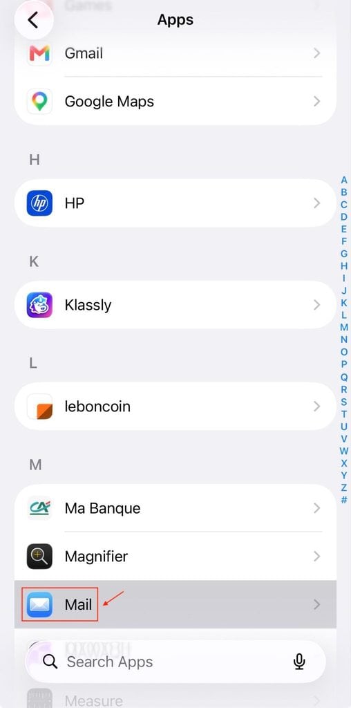 Accessing Mail from the iPhone Apps