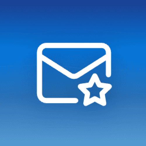 Illustration of a mail envelope icon with a star on a blue gradient background, symbolizing the best free email provider comparison.